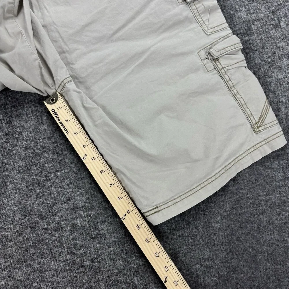 PLUGG FLEX Men’s Cargo Shorts Size 38 Khaki Tan Waist Multi Pocket Cotton Casual